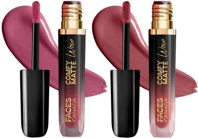 FACES CANADA Comfy Matte Wow Liquid Lipstick - Soft Girl Era | Combo Set of 2 | Waterproof |