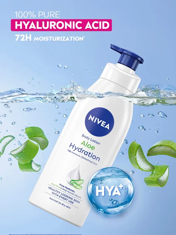 Nivea Aloe Hydration Body Lotion with Hyaluron & Aloe Extract for 72h Moisturization 600ml