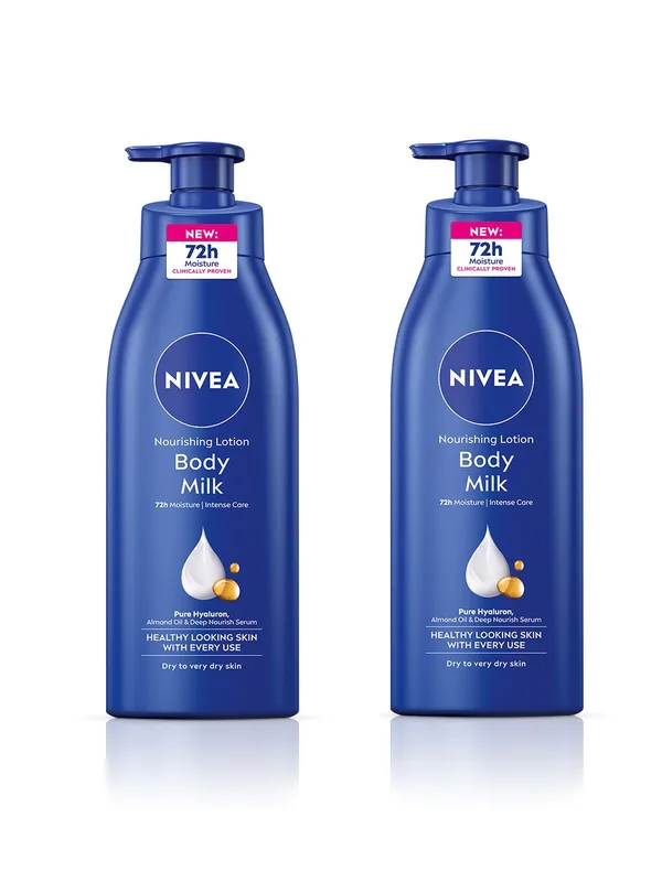 Nivea Set Of 2 Nourishing Body Milk With Almond Oil & Vitamin E - 400ml Each