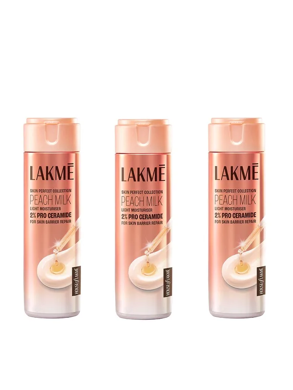 Lakme Set of 3 Peach Milk 2% Pro Ceramide Moisturizer - 60ml each