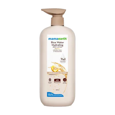 Mamaearth Rice Water Hydrating Body Lotion with Rice Water & Niacinamide for Glass Skin