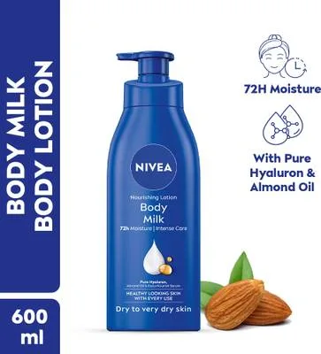 NIVEA Body Milk, Big Moisturizer Lotion, Deep Moisture Serum, Almond Oil & Vitamin E