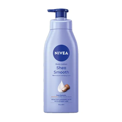 NIVEA Body Milk Shea Smooth, Moisturizer Lotion, Hyaluronic acid, Serum, Shea Butter