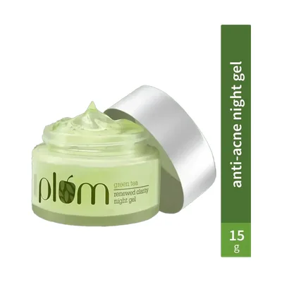 Plum Green Tea Night Gel Cream | Anti-aging Oil-free Moisturizer with Glycolic Acid