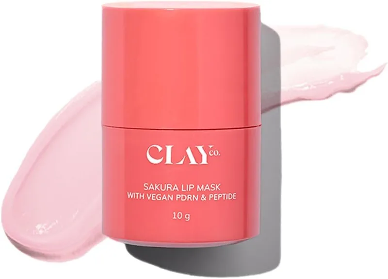 ClayCo Sakura Lip Mask with PDRN & Peptide | Deep Hydration & Lip Barrier Repair | Plumping, Line-Smoothing | With Ceramide & Hyaluronic Acid | 10g