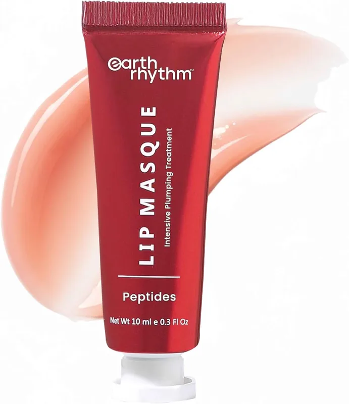 Earth Rhythm Peptide Lip Masque – 2X Smoother, 12+ hours Hydrated Lips, No Parabens, No Silicones, Vegan