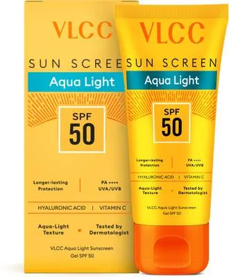 VLCC Sunscreen - SPF 50 PA++++ Aqua Light Sunscreen Gel, Fast Absorbing, No White Cast, Hydrating