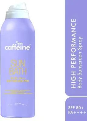 mCaffeine Sunscreen - SPF 50 PA++++ Sun Bath Body Sunscreen Spray|High UV Protection 180 Mins Water, Sweat Resistant