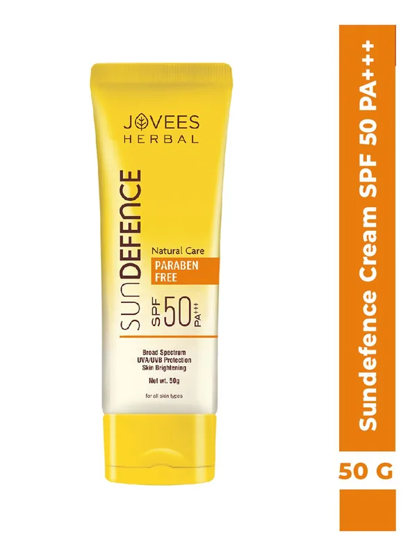 Jovees Sun Defence SPF 50 Broad Spectrum PA+++ Cream For UVA/UVB Protection - 50 g
