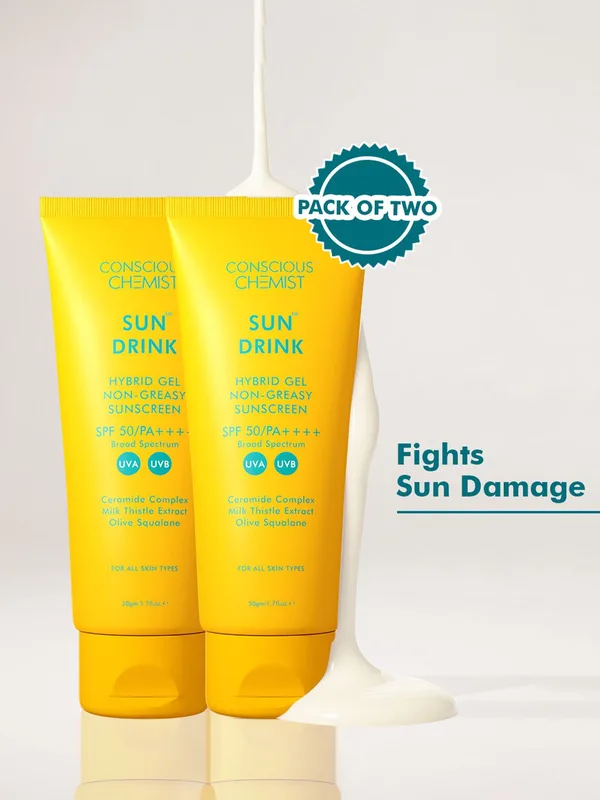 Conscious Chemist Set of 2 Ceramides Hybrid Gel Sunscreen SPF50 with UVA/UVB Protection