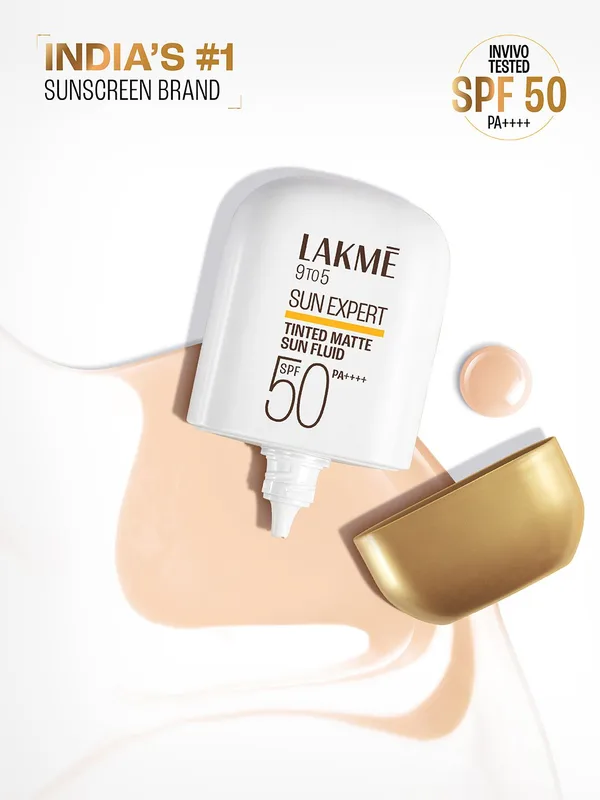 Lakme Sun Expert Tinted Matte SPF50 Fluid Sunscreen with 1% Ceramide 50 ml - Beige