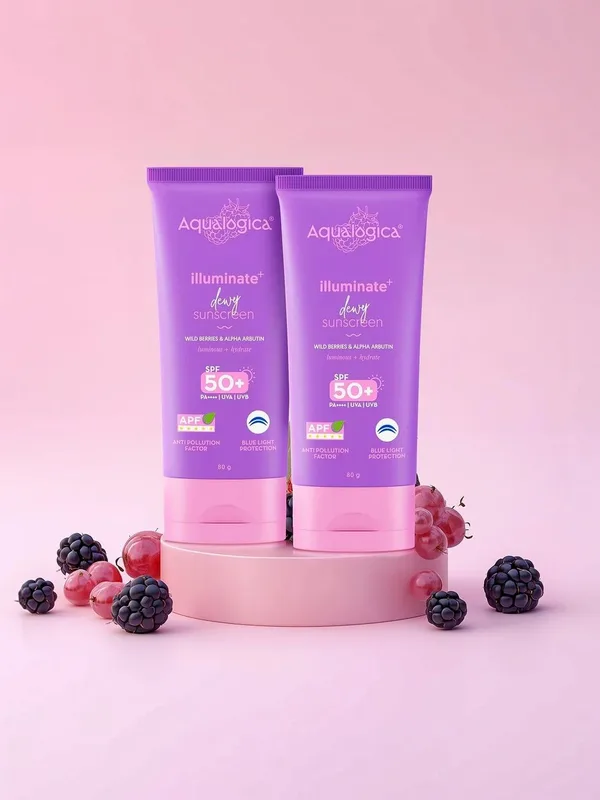 Aqualogica Set Of 2 Illuminate Dewy Sunscreen SPF 50+ PA++++ - 80 g Each