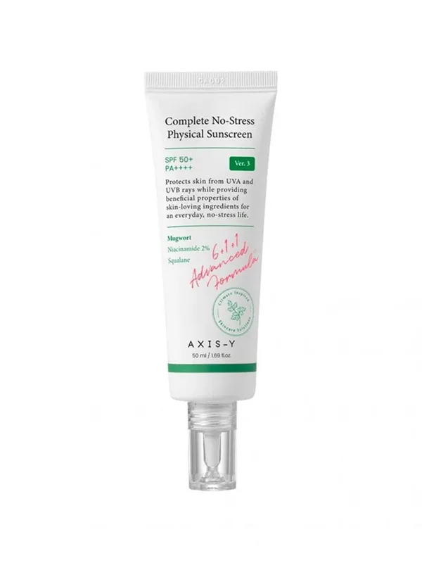 Axis-Y Complete No-Stress SPF50 Physical Sunscreen with Niacinamide & Squalane - 50 ml