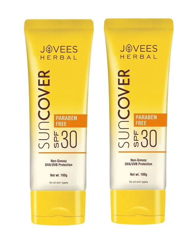 Jovees Set of 2 Natural Suncover SPF 30 Non-Greasy UVA/UVB Protection -100g