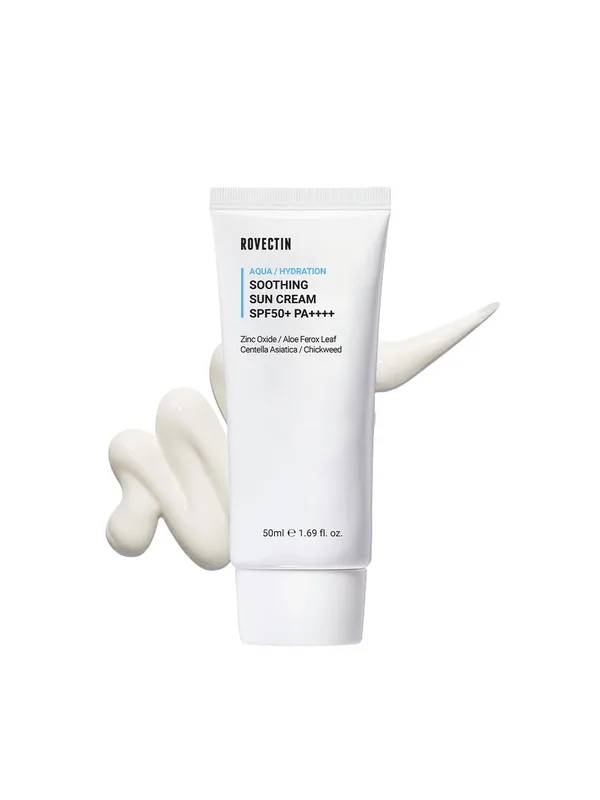 Rovectin Aqua Soothing SPF50+ PA++++ Sun Cream with Zinc Oxide & Chickweed - 50 ml