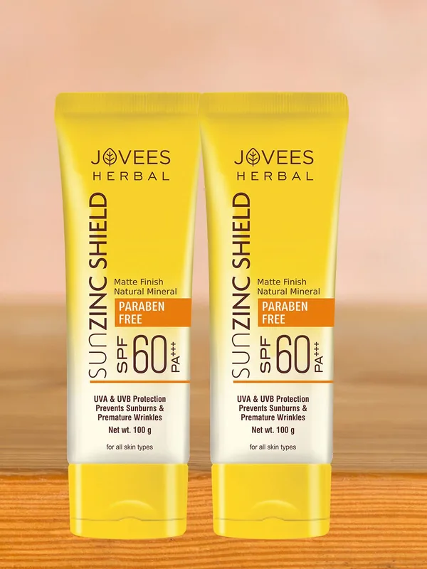 Jovees Set of 2 Sun Zinc Shield With Matte Finish & SPF 60 - 100g Each