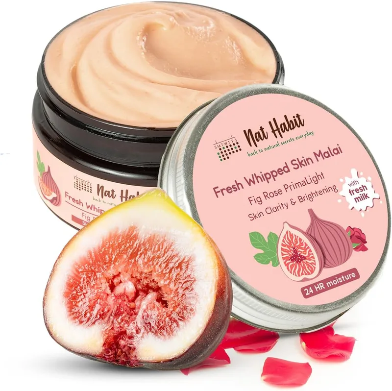 Nat Habit Fig Rose, Skin Malai, Body Cream, Body Butter, Cold Cream Winter | Skin Brightening, 24 HR Moisture, Shea Butter, Milk, Body Lotion - 120ml (Pack of 1)