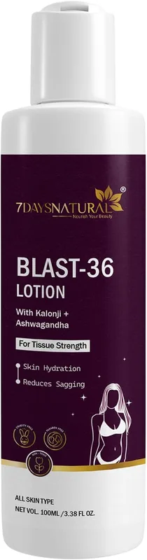 7DAYSNATURAL Blast-36 Herbal Body Lotion | Enriched with Ashwagandha, Methi Dana & Kalonji | Paraben-Free & Cruelty-Free | For Women | 100g