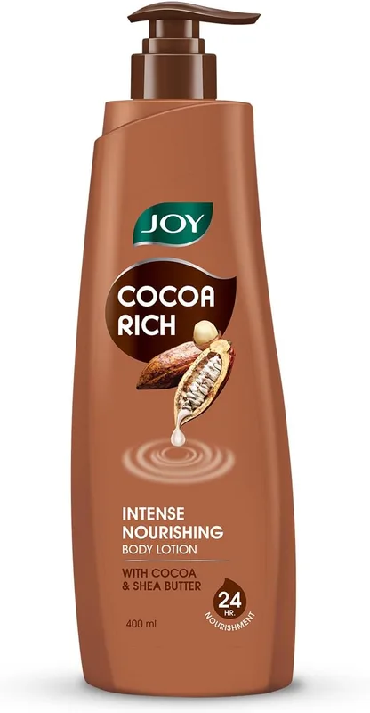 Joy Cocoa Rich Intense Nourishing Summer Body Lotion (400ml) | 24 Hour Nourishment | With Shea Butter & Cocoa Butter | Suitable for Normal to Dry Skin | Non Sticky & Non Greasy Lightweight Body Lotion