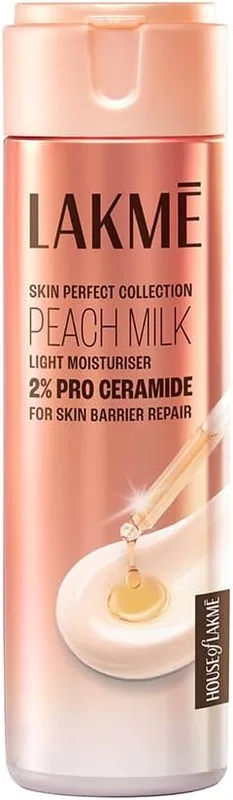 LAKME Peach Milk Pro Ceramide Moisturizer, 120ml, for Smooth and Hydrated Skin, with Vitamin E & Skin Conditioner, 24hr Moisture Lock, for Dry, Normal & Sensitive Skin