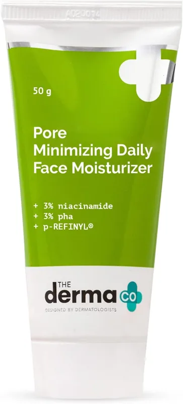 The Derma Co Pore Minimizing Daily Face Moisturizer with 3% Niacinamide 3% PHA and p-REFINYL® for Open Pores - 50 g (Pack of 1)