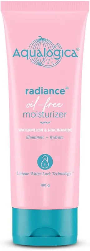 Aqualogica Radiance+ Oil-Free Moisturizer with Watermelon & Niacinamide for Deeply Nourished, Combination Skin, Oil-Free & Radiant Skin of Men & Women -100g