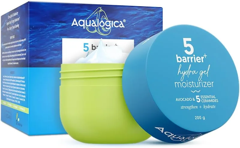 Aqualogica Barrier+ Hydra Gel Moisturizer with 5 Ceramides & Avocado | 24-Hour Intense Hydration | Weightless Water-Like Gel Texture | Non Sticky & Quick Absorbing for Healthy Skin Barrier | 200 g