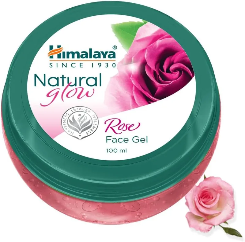 Himalaya Natural Glow Rose Face Gel | Revitalizes Dull Skin for Natural Glow | with Pure Rose Extract & Oil | Non Sticky | Paraben Free | For Men & Women | 100ml