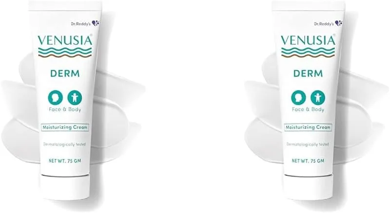 VENUSIA Dr. Reddy's Derm Moisturizing Cream | 24-hour Intense Hydration | Skin Barrier Repair | For Dry to Very Dry Skin | 4 Natural Butters | For Dry to Very Dry Skin | Hypoallergenic | 75g Pack of 2