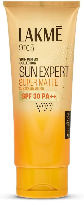 Lakmē Sun Expert SPF 30 PA++ Ultra Matte Lotion Sunscreen with Niacinamide | Helps reduce pigmentation | Non-sticky | For All Skin Types, For UVA/B Protection,No White Cast 100ml