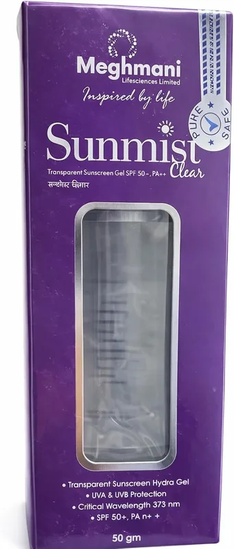 All Sunmist Clear Transparent Sunscreen Gel, SPF 50+, UVA & UVB Protection (50gm)