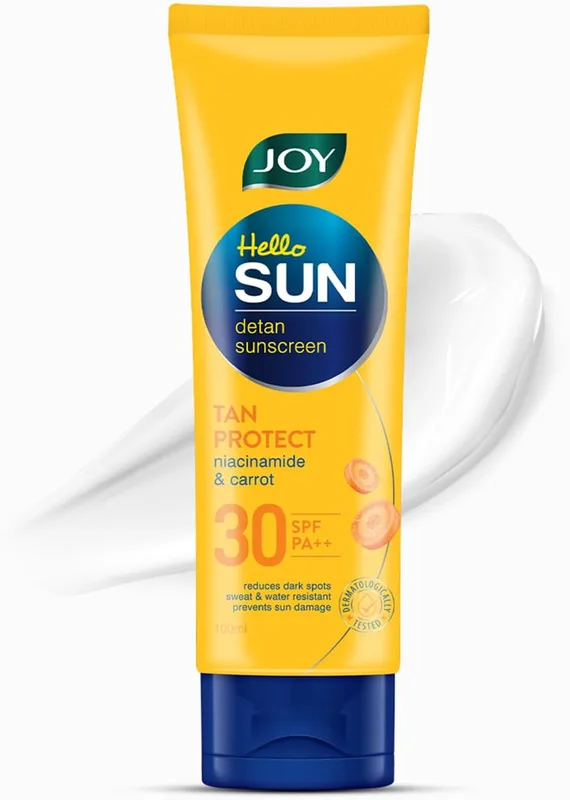 Joy Broad Spectrum SPF 30 Face & Body Sunscreen (100ml) | INVIVO Tested | Sunblock & Anti Tan Sunscreen For Normal to Oily Skin | Lightweight, Non Greasy & Zero White Cast
