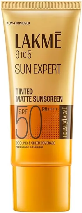 Lakme Sun Expert Tinted Sunscreen SPF 50 PA +++ | Broad spectrum UVA/B protection | Blue light protection | No White Cast | for all dry, oily, normal skin| Matte Finish | 100 g