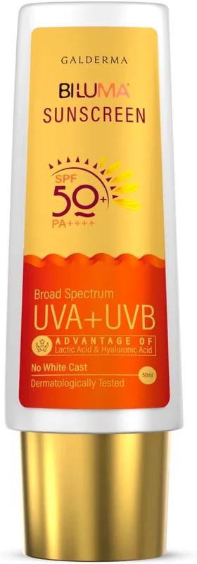 Bi-Luma Sunscreen| Spf 50+ & Pa++++|Brightening & Hydrating Sunscreen|Dermatologically Tested|Uva,Uvb,Visible Light, Blue Light & Pollution |Oily, Dry, Sensitive & Combination Skin| 50Ml