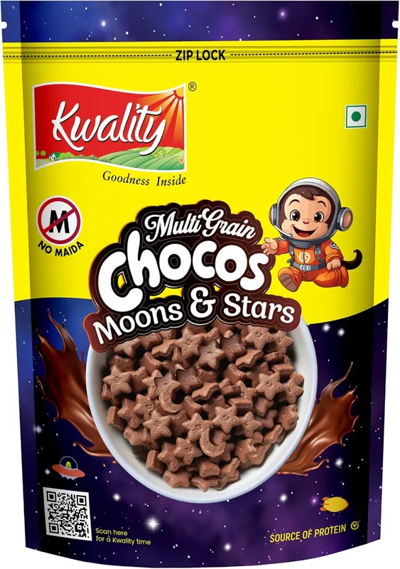 Kwality Multigrain Chocos Moons and Stars (375g (Pack of 1))