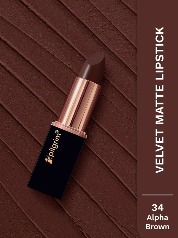 Pilgrim Matte Bullet Intense Colour Transferproof & Smudgeproof Lipstick - Alpha Brown 34