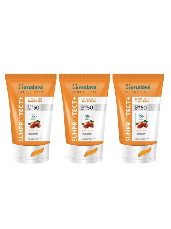 Himalaya Set of 3 SunProtect+ Ultra-Light Sunscreen Cream with SPF50 PA ++++ - 30g Each