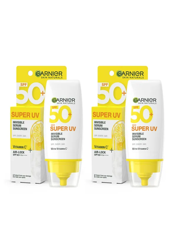 Garnier Set of 3 Super UV SPF50 PA++++ Invisible Serum Sunscreen - 30 ml each