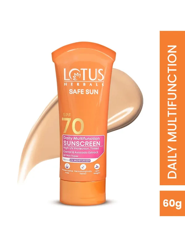 Lotus Herbals Safe Sun Daily Multi-Function Face Sunscreen SPF70 PA+++ - 60 g
