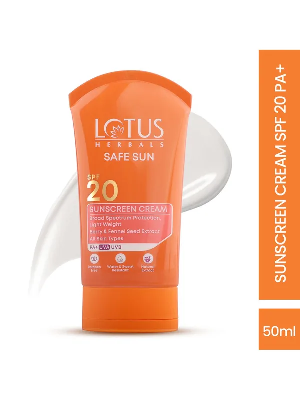 Lotus Herbals Safe Sun Breezy Berry SPF 20 PA+ Face Sunscreen - 50g