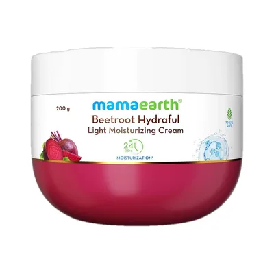 Mamaearth Beetroot Hydraful Light Moisturizing Cream with Hyaluronic Acid for Pink Glow