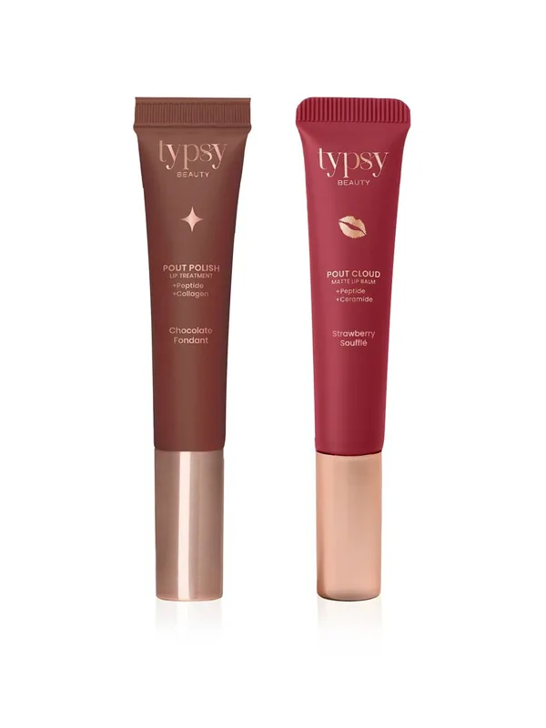 Typsy Beauty Set of Pout Polish Lip Treatment 8ml & Pout Cloud Matte Lip Balm 8g