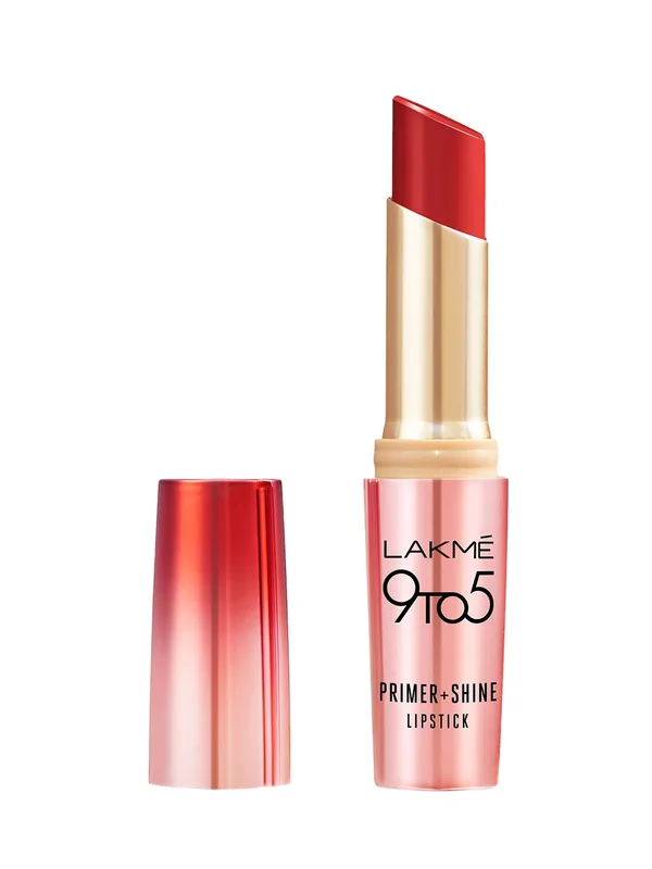 Lakme 9to5 Primer + Shine Lipstick Built-In Primer For Instant Shine 3.6g - Retro Red