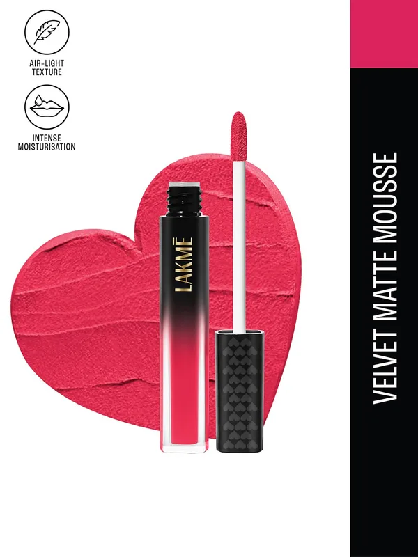 Lakme Xtraordin-airy Velvet Matte Lip Mousse with Cocoa Butter 4.6g-Perfect Match Pink 207