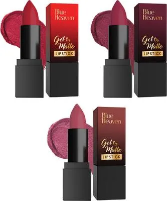 BLUE HEAVEN Getmattelipstick 4g 105R Ecom + 203M Ecom + 402Pm Ecom (Set of 3)