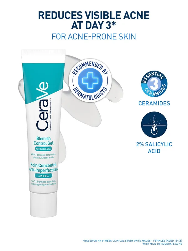 CeraVe Blemish Control Gel with Salicylic Acid & Niacinamide for Acne Spot Treatment 40ml