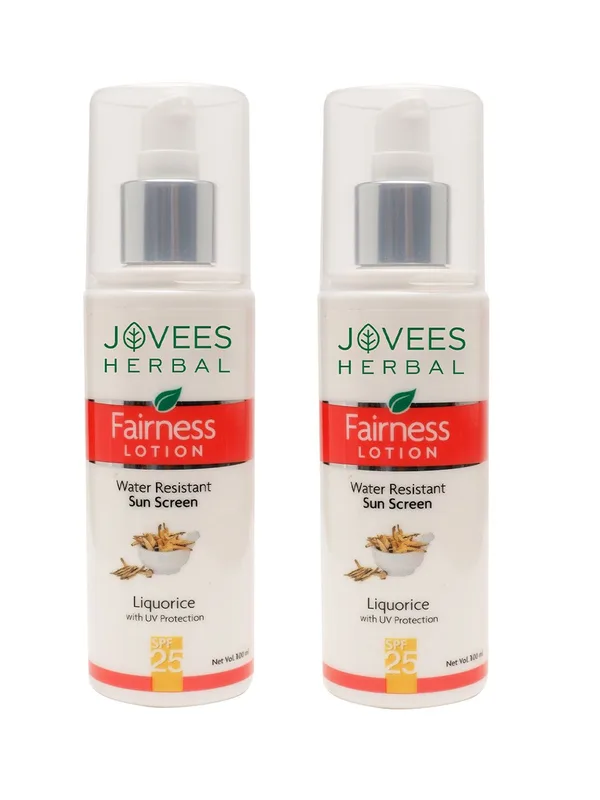 Jovees Set Of 2 Sunscreen Fairness SPF 25 Lotion For Oily - Sensitive & Dry Skin -100mlEch