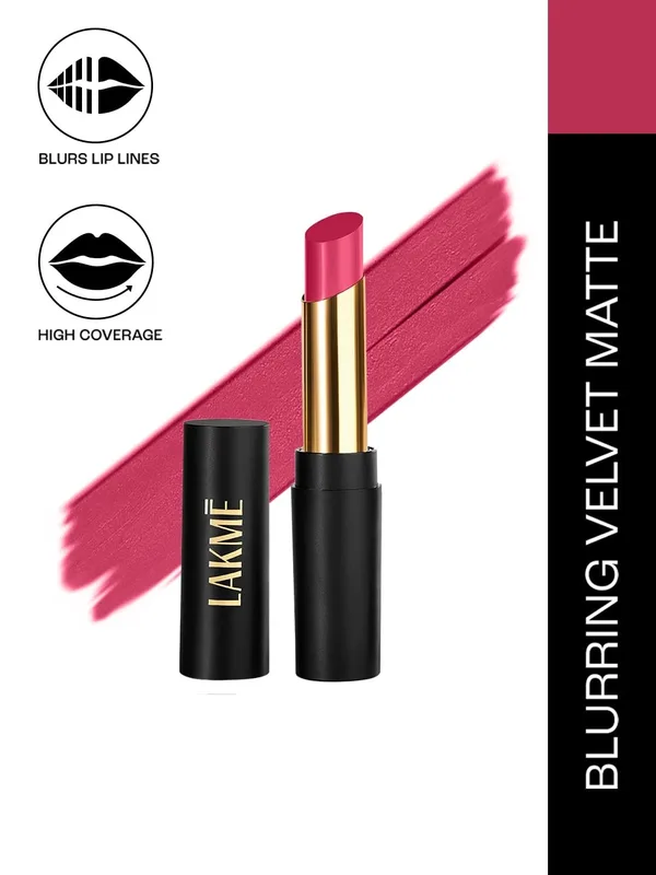 Lakme Absolute Beyond Velvet Matte Bullet Lipstick With Argan Oil 3.4g - 201 Pink Power