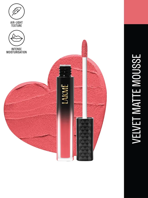 Lakme Xtraordin-airy Velvet Matte Lip Mousse With Cocoa Butter 4.6g - Sweetheart Pink 208
