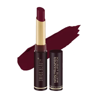 SWISS BEAUTY Non-Tranfer Matte Lipstick, Smooth & Waterproof